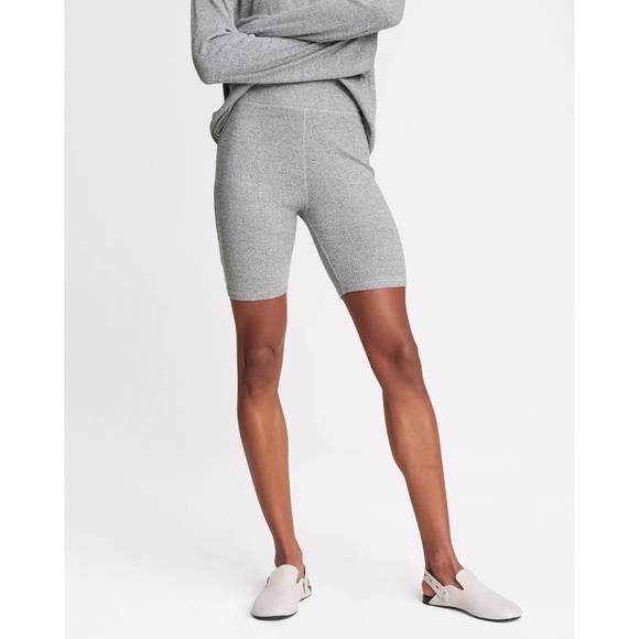 ✨RAG & BONE✨ NWT The Knit Rib Slim Fit Bike Short in Light Grey Sz XS - Picture 2 of 8
